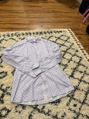 Eton Lilac Geometric Print Button-Down Shirt